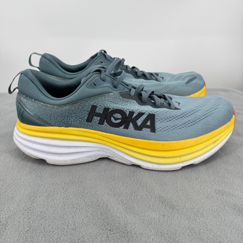 Hoka Bondi 8 Mens 14 D Running Shoes Goblin Blue Mountain Spring 1123202 GBMS